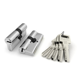 Цилиндровый механизм Fuaro (Фуаро) R600/70 mm (30+10+30) CP хром 5 кл.