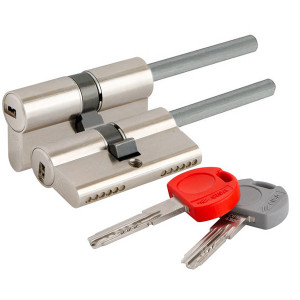 Цилиндровый механизм Cisa (Чиза) под вертушку (дл. шток)  ASIX PRO OE307-91.12SD(75 мм/40+10+25), НИКЕЛЬ