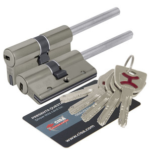 Цилиндровый механизм Cisa (Чиза) под вертушку (дл. шток)  AP4S 0P3S7-81.12 (65 мм/30+10+25), НИКЕЛЬ