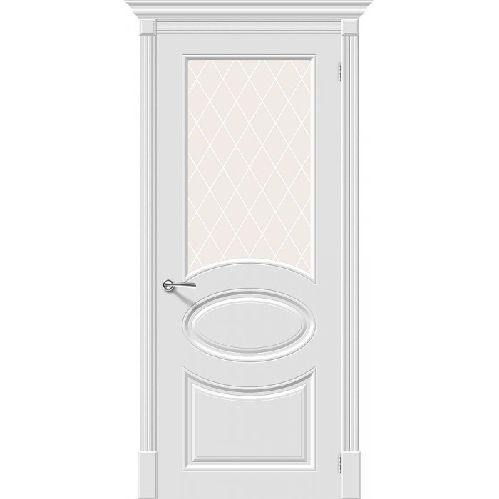 Межкомнатная дверь Скинни-21 Whitey White Сrystal